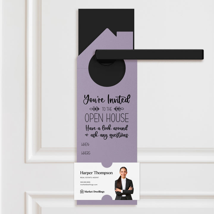 You're invited to the Open House | Door Hangers | 24-DH002 Door Hanger Market Dwellings CARROT  