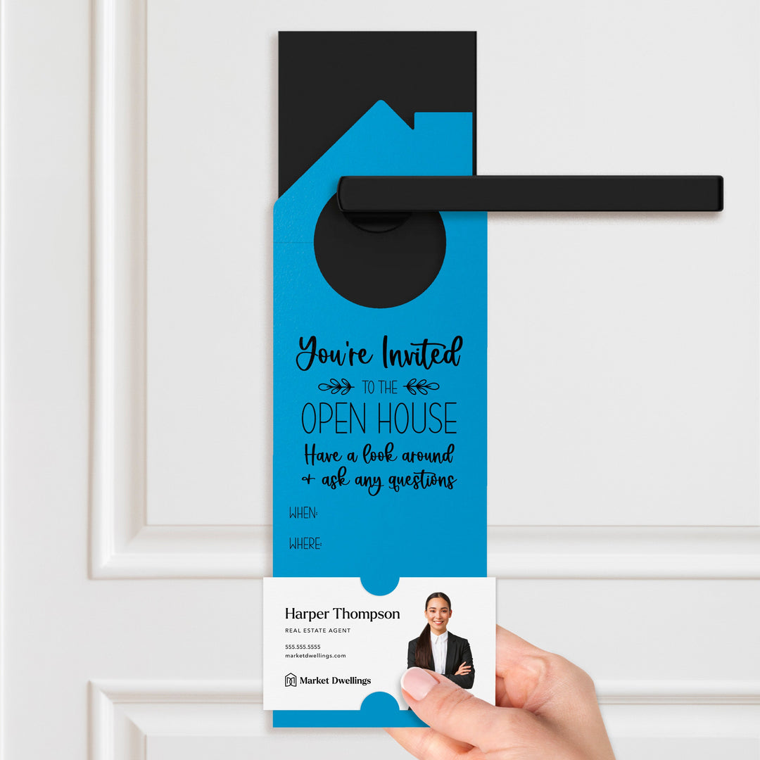 You're invited to the Open House Door Hangers Door Hanger Market Dwellings