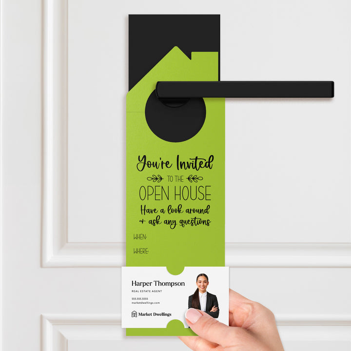 You're invited to the Open House Door Hangers Door Hanger Market Dwellings