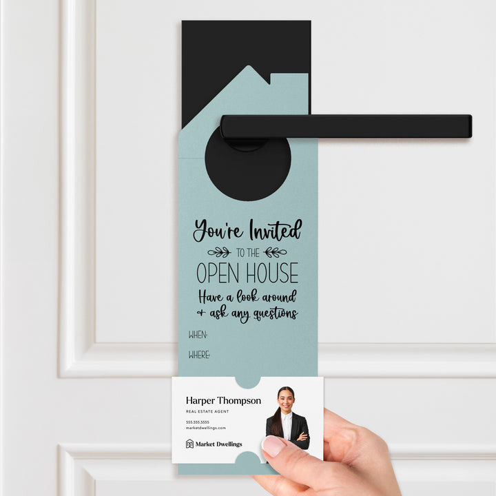 You're invited to the Open House Door Hangers Door Hanger Market Dwellings