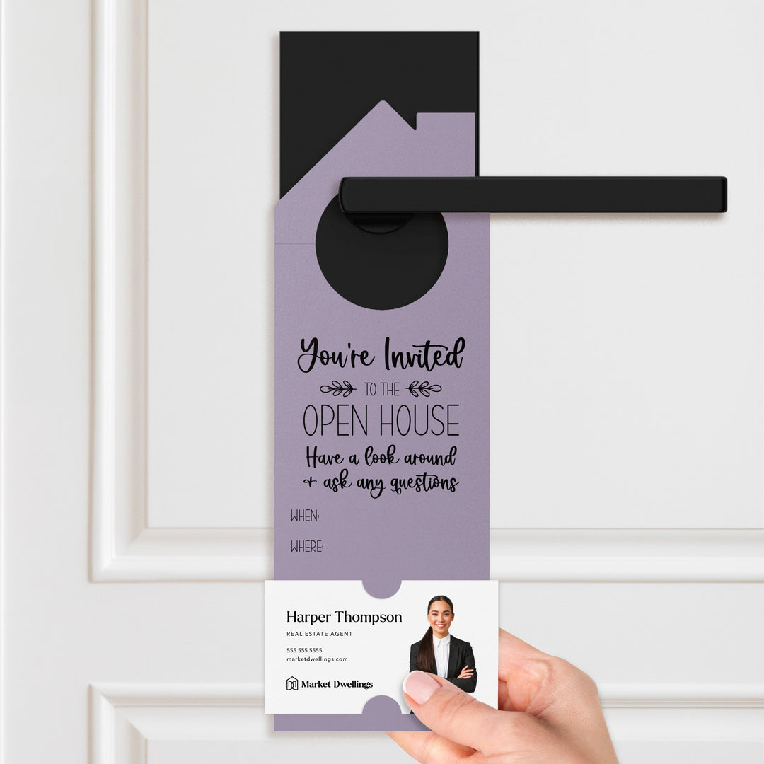 You're invited to the Open House Door Hangers Door Hanger Market Dwellings