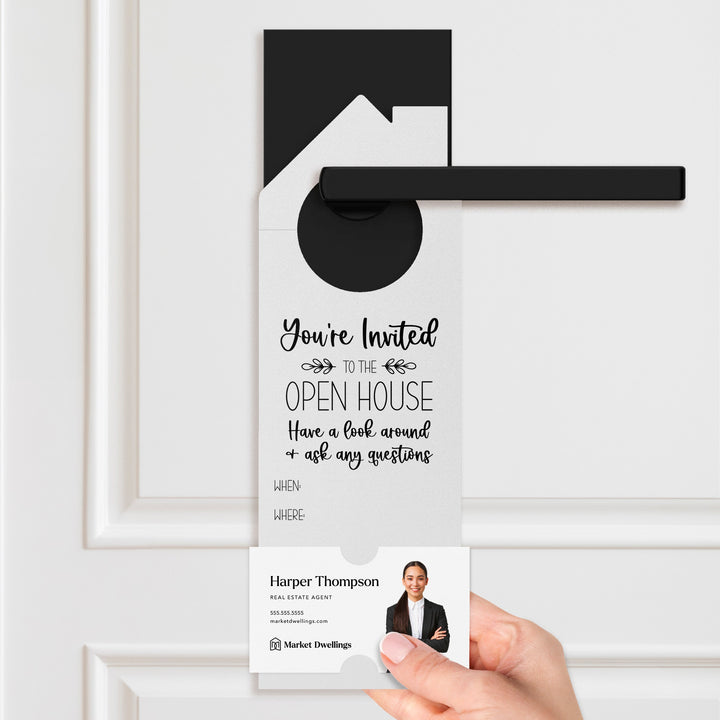 You're invited to the Open House Door Hangers Door Hanger Market Dwellings