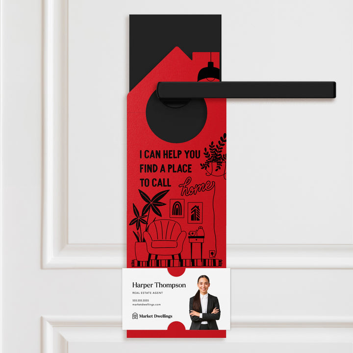 I Can Help You Find A Place To Call Home | Door Hangers | 263-DH002 Door Hanger Market Dwellings RAZZLE BERRY  