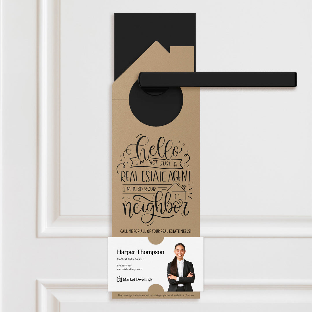 Hello I'm not just a Real Estate Agent | Door Hangers | 30-DH002 Door Hanger Market Dwellings LIGHT PURPLE  