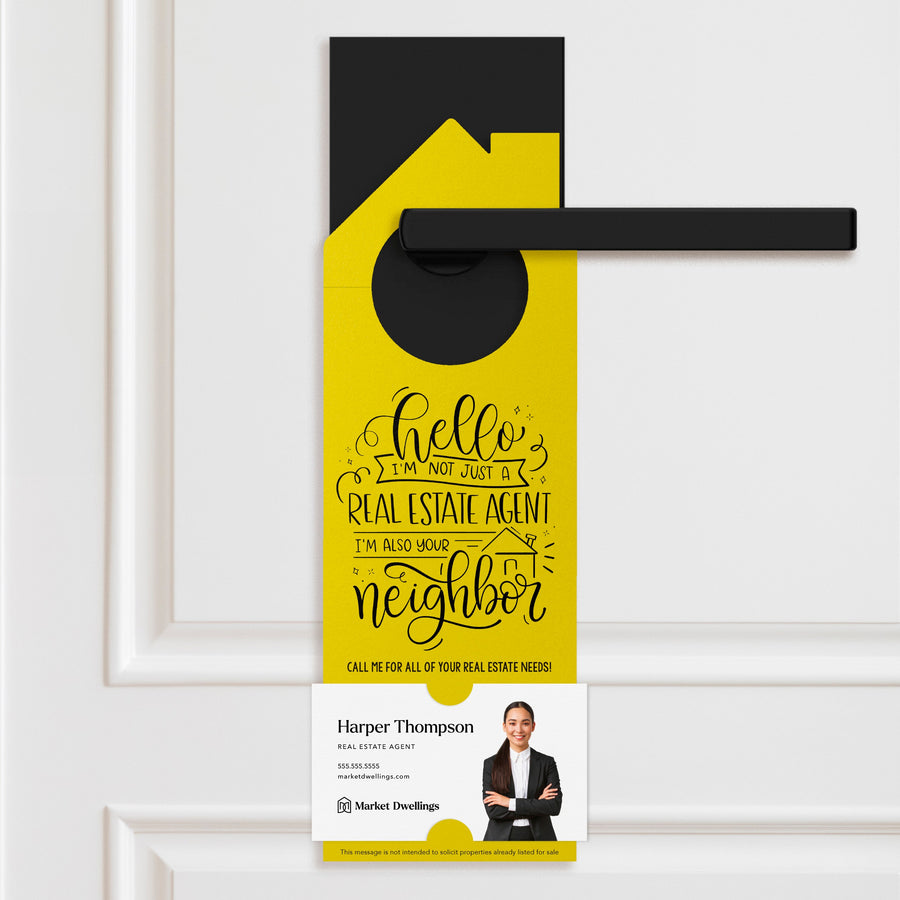 Hello I'm not just a Real Estate Agent | Door Hangers | 30-DH002 Door Hanger Market Dwellings LIGHT PINK  