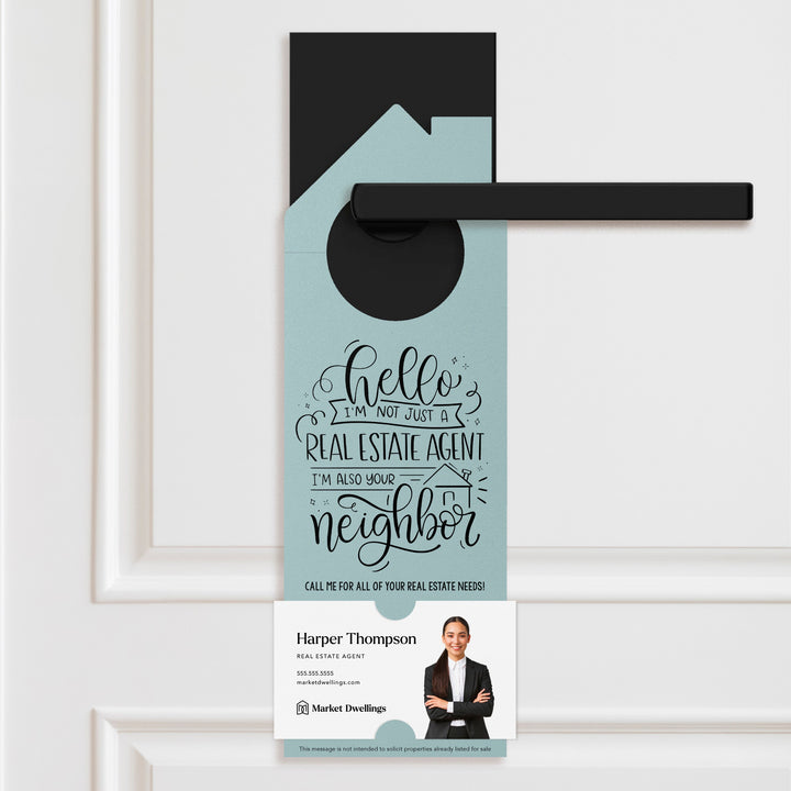 Hello I'm not just a Real Estate Agent | Door Hangers | 30-DH002 Door Hanger Market Dwellings SCARLET  