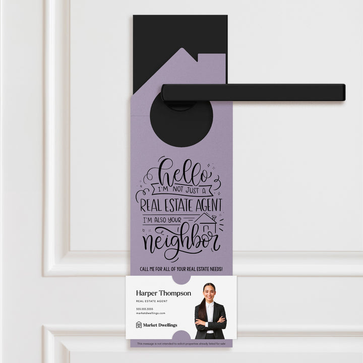 Hello I'm not just a Real Estate Agent | Door Hangers | 30-DH002 Door Hanger Market Dwellings KRAFT  