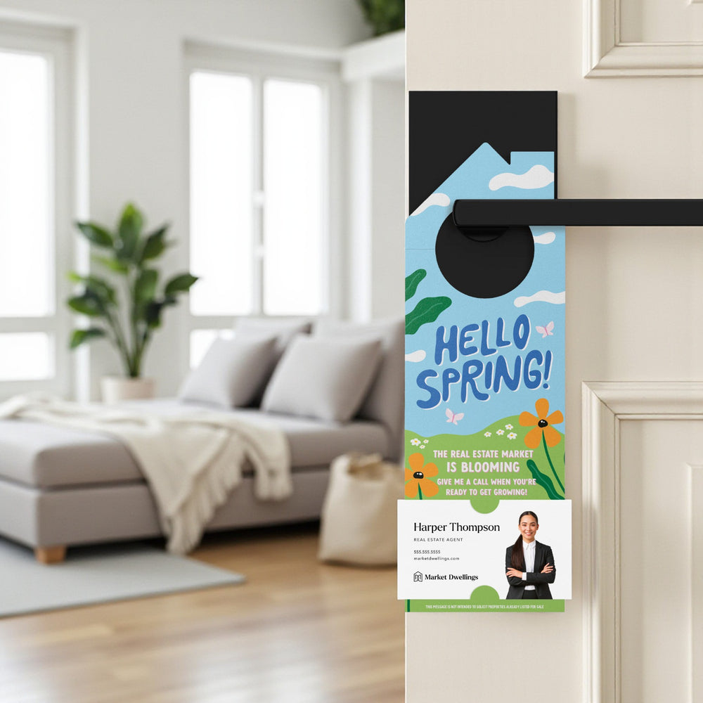 Hello Spring! Door Hangers Season Door Hanger Market Dwellings