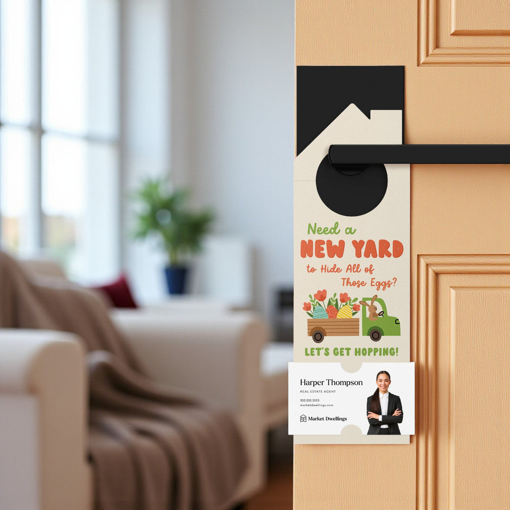 Need A New Yard To Hide All Of Those Eggs? Let's Get Hopping! Door Hangers Holiday Door Hanger Market Dwellings
