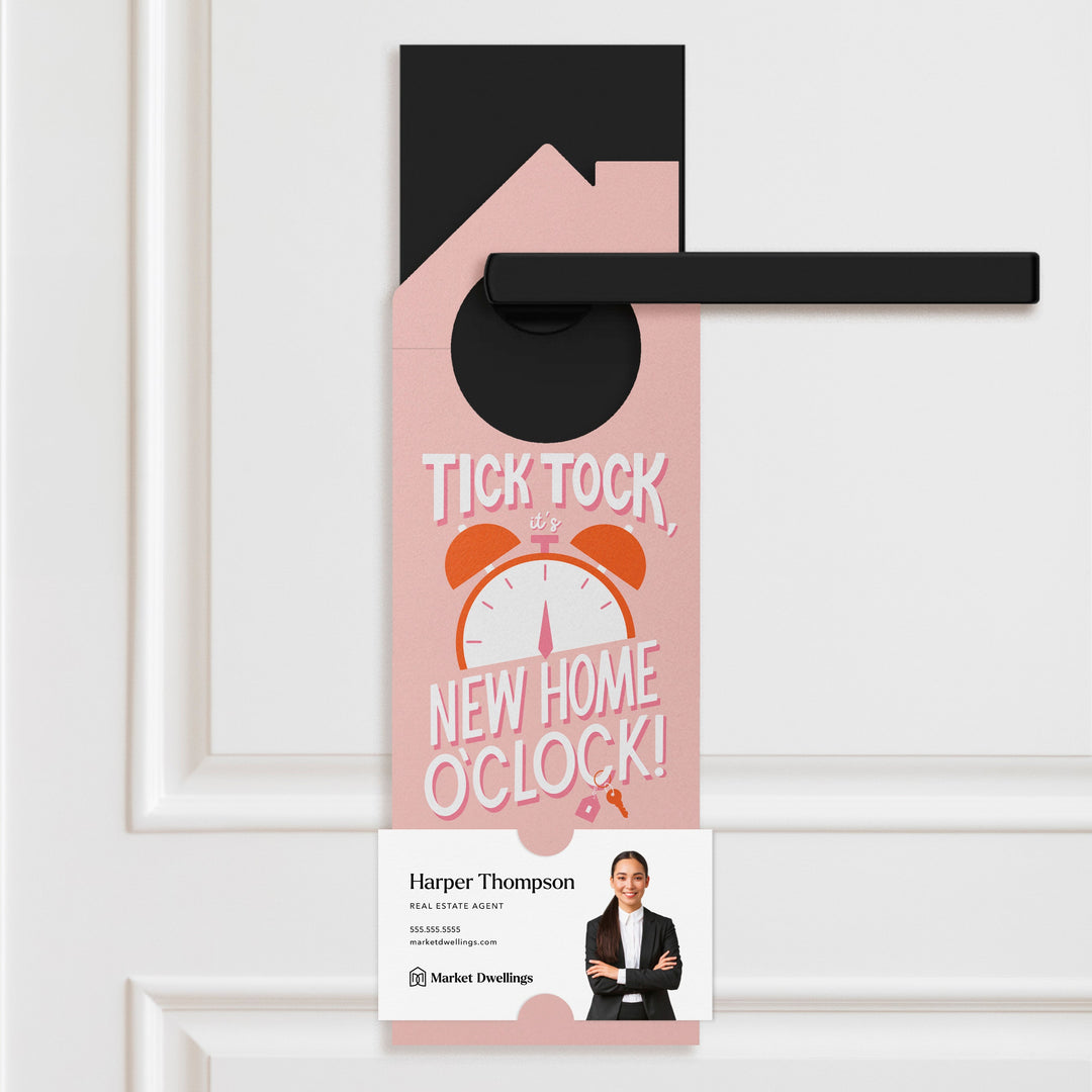 Tick Tock, It's New Home O'Clock! Door Hangers Door Hanger Market Dwellings SOFT PINK