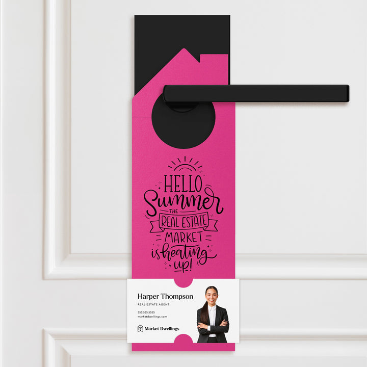 Hello Summer Real Estate Maintenance Checklist Door Hangers Door Hanger Market Dwellings RAZZLE BERRY