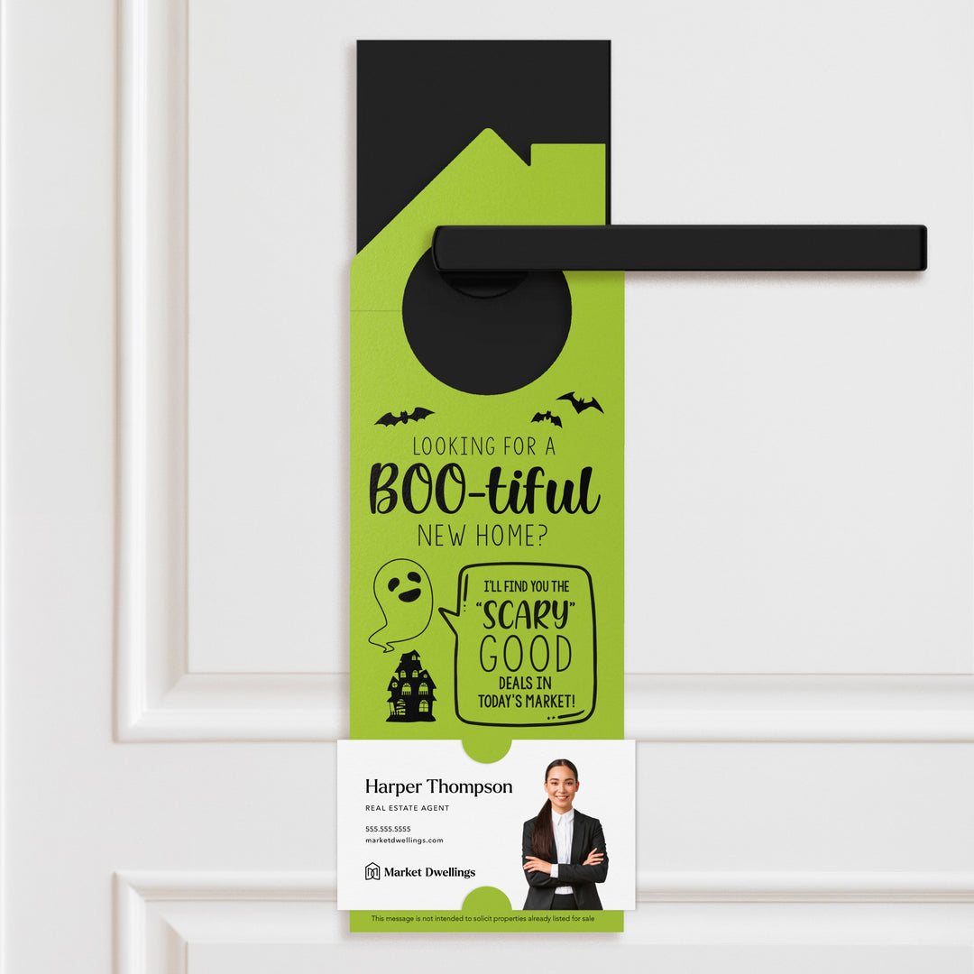 Looking For A BOO-tiful New Home? Door Hangers Door Hanger Market Dwellings GREEN APPLE