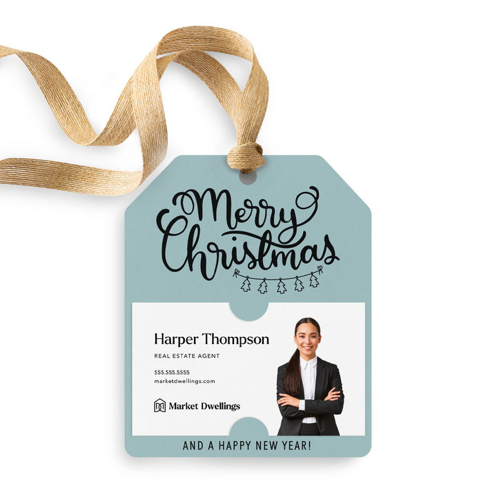 Merry Christmas and A Happy New Year | Gift Tags Gift Tag Market Dwellings LIGHT BLUE