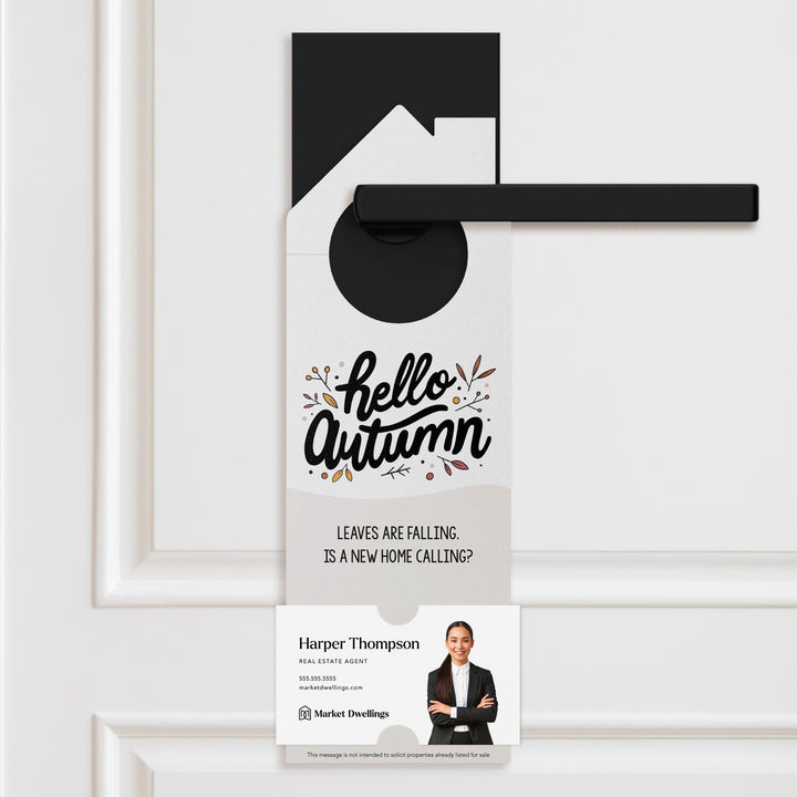 Hello Autumn Fall Real Estate Maintenance Checklist Door Hangers Door Hanger Market Dwellings