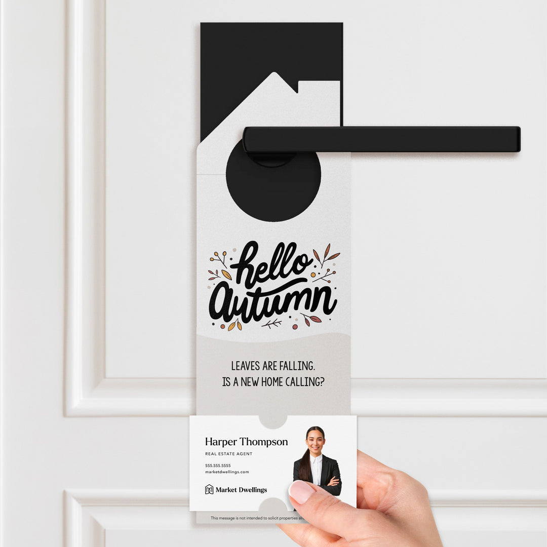 Hello Autumn Fall Real Estate Maintenance Checklist Door Hangers Door Hanger Market Dwellings