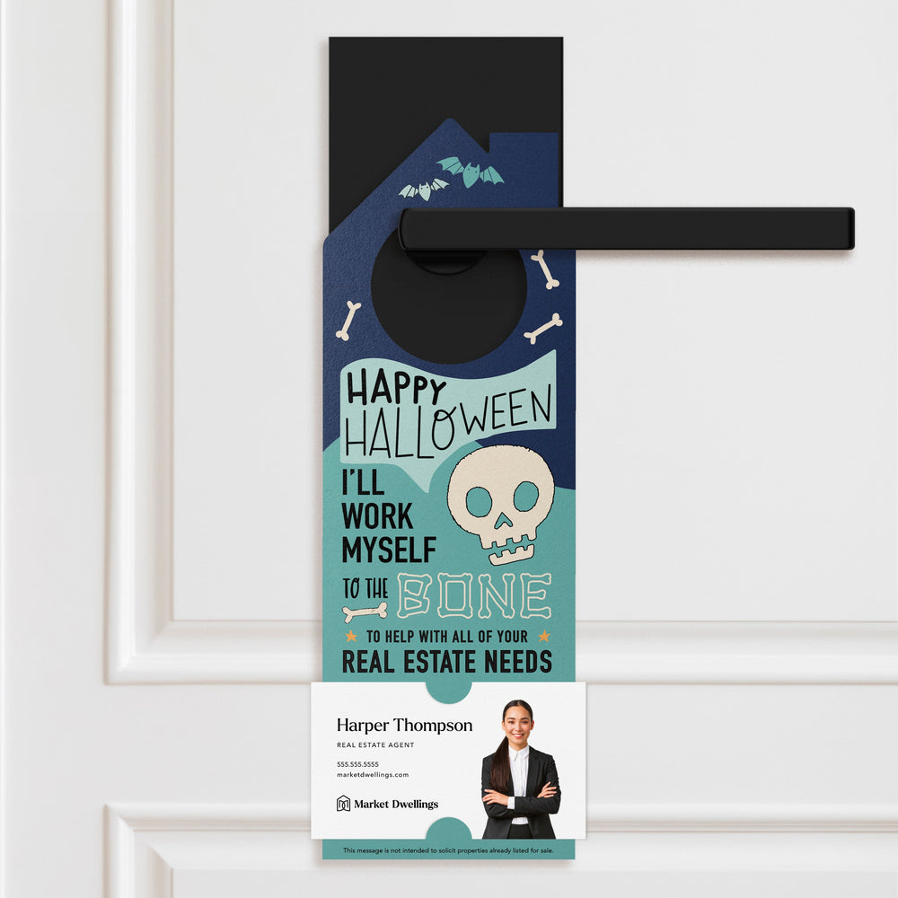 Happy Halloween I'll Work Myself to the Bone Door Hangers Holiday Door Hanger Market Dwellings