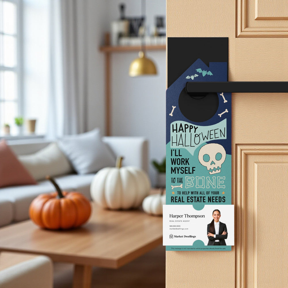 Happy Halloween I'll Work Myself to the Bone Door Hangers Holiday Door Hanger Market Dwellings