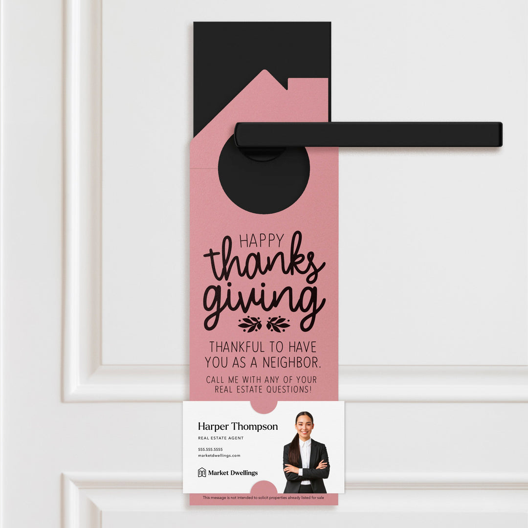 Happy Thanksgiving Door Hangers Door Hanger Market Dwellings LIGHT PINK