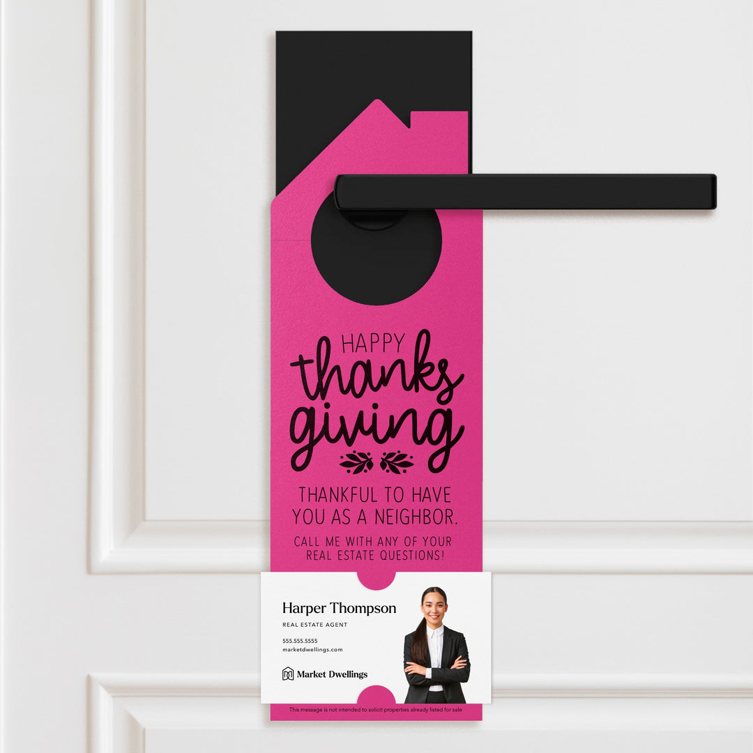 Happy Thanksgiving Door Hangers Door Hanger Market Dwellings RAZZLE BERRY