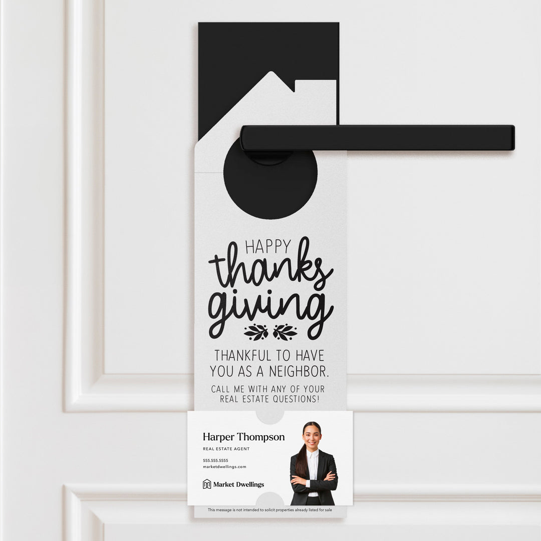 Happy Thanksgiving Door Hangers Door Hanger Market Dwellings WHITE