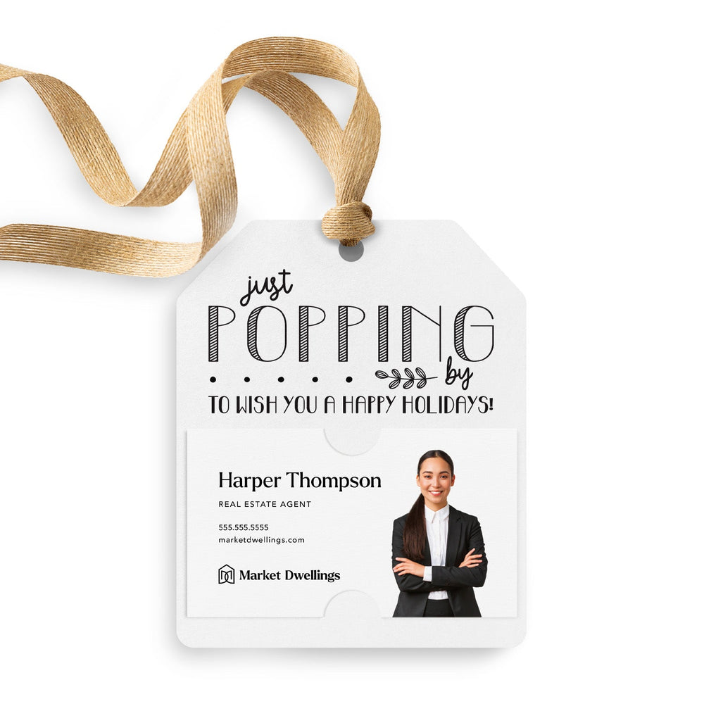 Just Popping By to Wish You a Happy Holidays | Gift Tags Gift Tag Market Dwellings WHITE 12