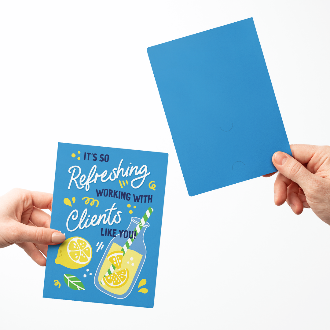 Set of It's So Refreshing Working With Clients Like You! | Greeting Cards | Envelopes Included | 56-GC001-AB Greeting Card Market Dwellings