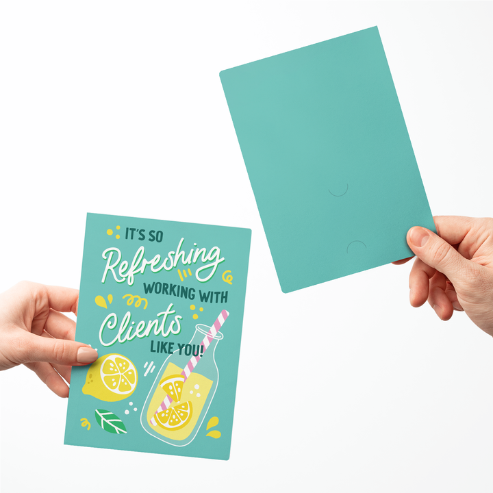 Set of It's So Refreshing Working With Clients Like You! | Greeting Cards | Envelopes Included | 56-GC001-AB Greeting Card Market Dwellings