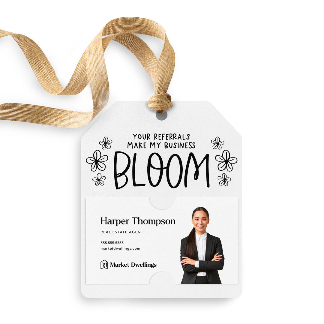 Your Referrals Make My Business Bloom | Gift Tags Gift Tag Market Dwellings WHITE