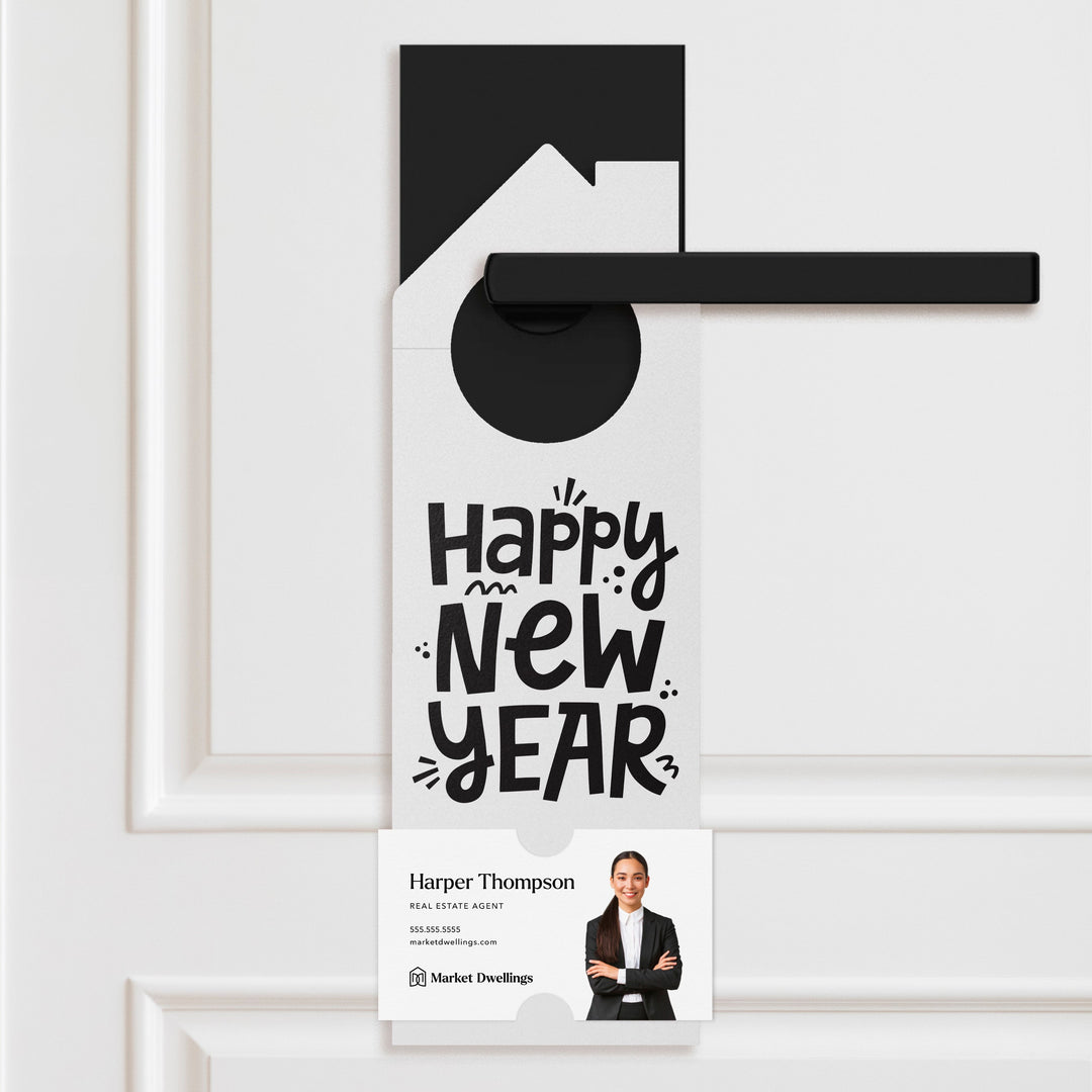 Happy New Year Door Hangers Door Hanger Market Dwellings WHITE