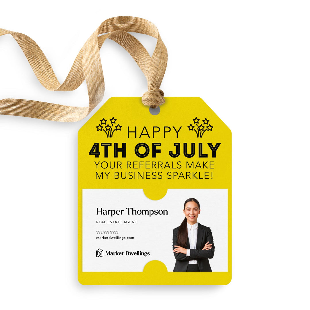 Happy 4th of July | Your Referrals Make My Business Sparkle Pop By | Gift Tags Gift Tag Market Dwellings LEMON