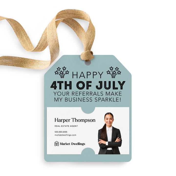 Happy 4th of July | Your Referrals Make My Business Sparkle Pop By | Gift Tags Gift Tag Market Dwellings LIGHT BLUE