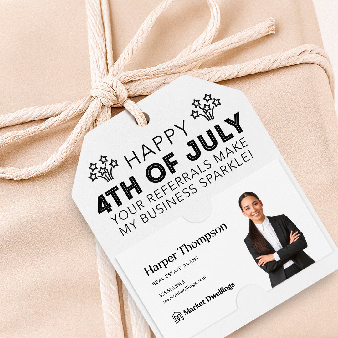 Happy 4th of July | Your Referrals Make My Business Sparkle Pop By | Gift Tags