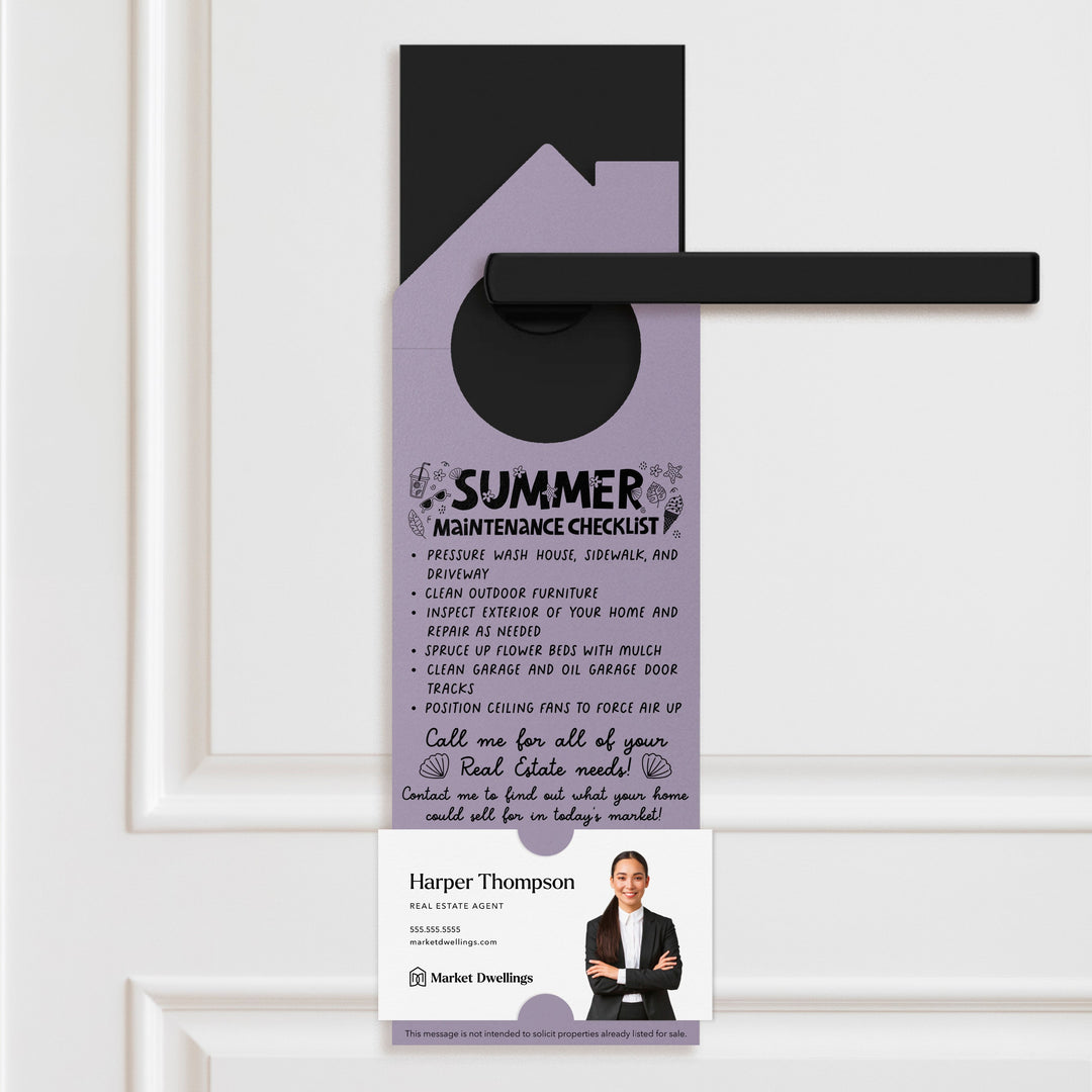 Summer Real Estate Maintenance Checklist Door Hangers Door Hanger Market Dwellings LIGHT PURPLE