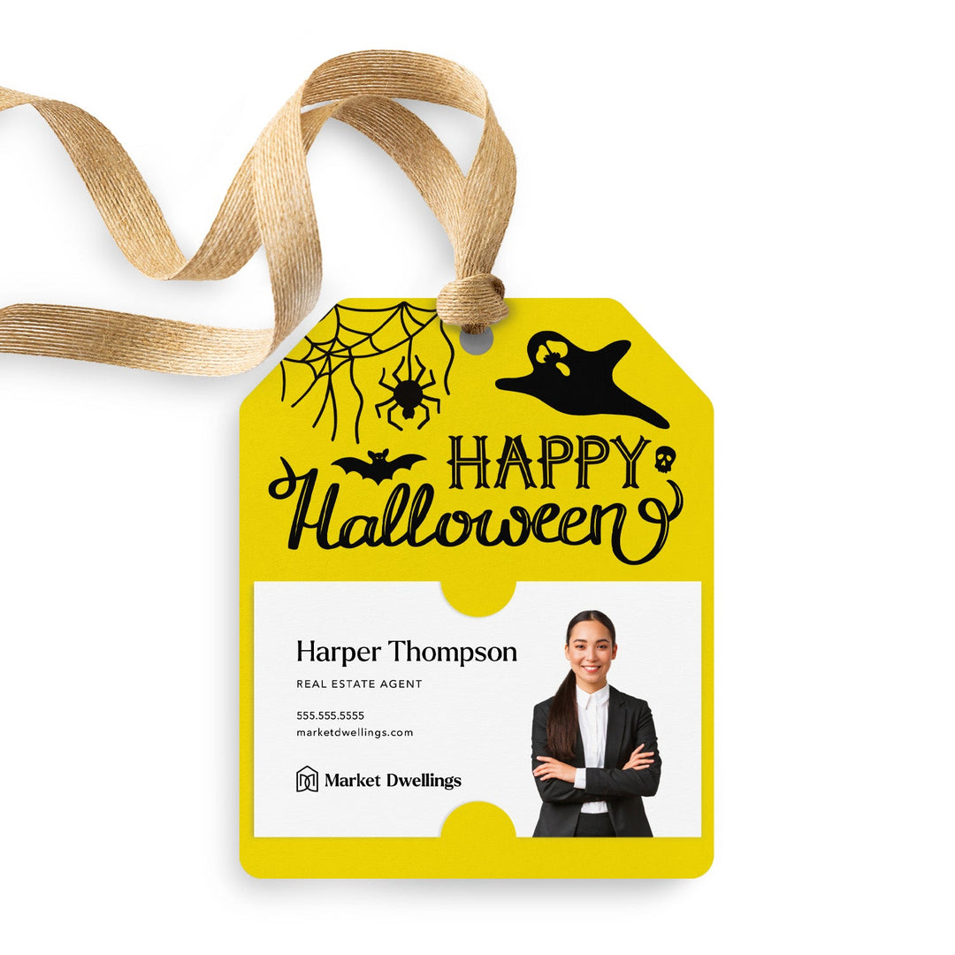 Happy Halloween | Pop By Gift Tags | 73-GT001 Gift Tag Market Dwellings KRAFT  