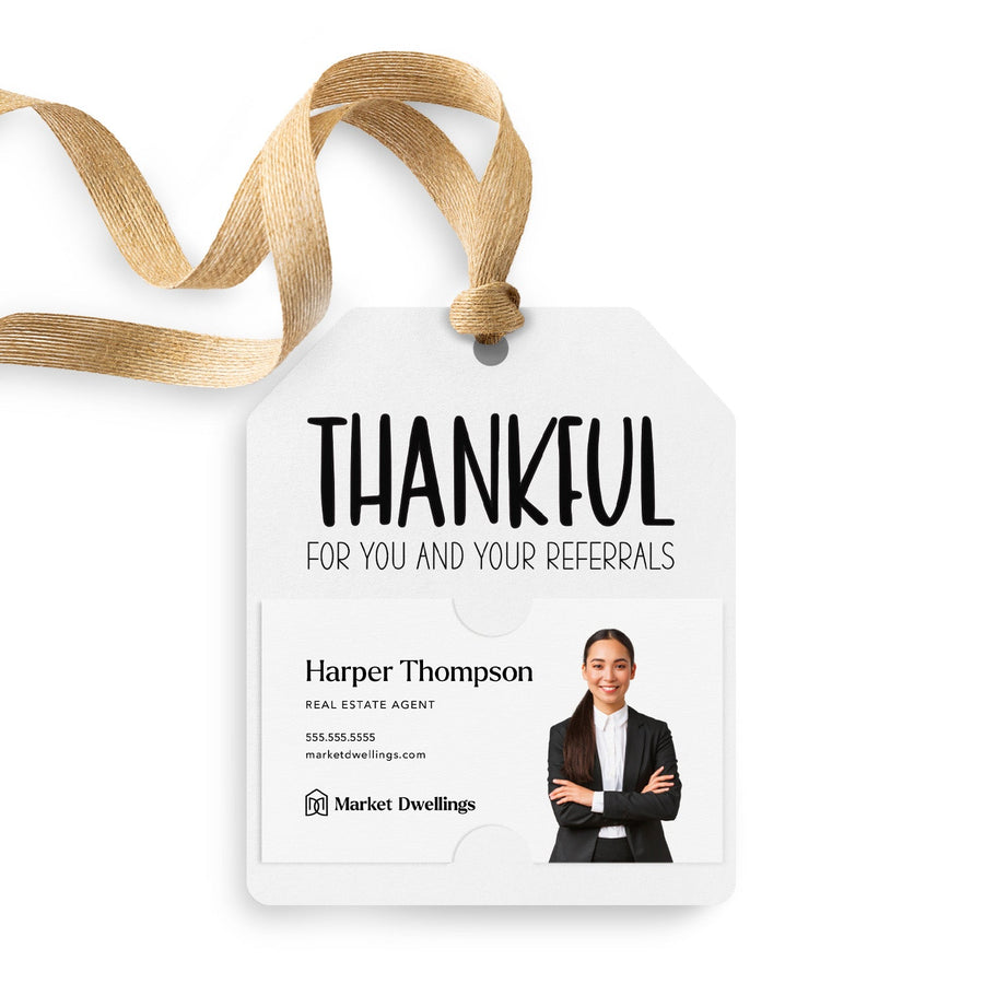 Thankful For You and Your Referrals | Gift Tags Gift Tag Market Dwellings WHITE