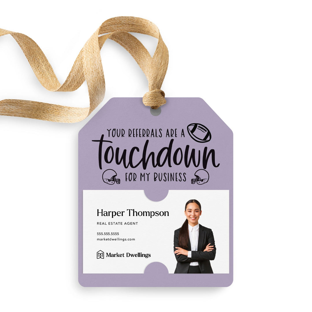 Your Referrals Are A Touchdown For My Business | Gift Tags Gift Tag Market Dwellings LIGHT PURPLE