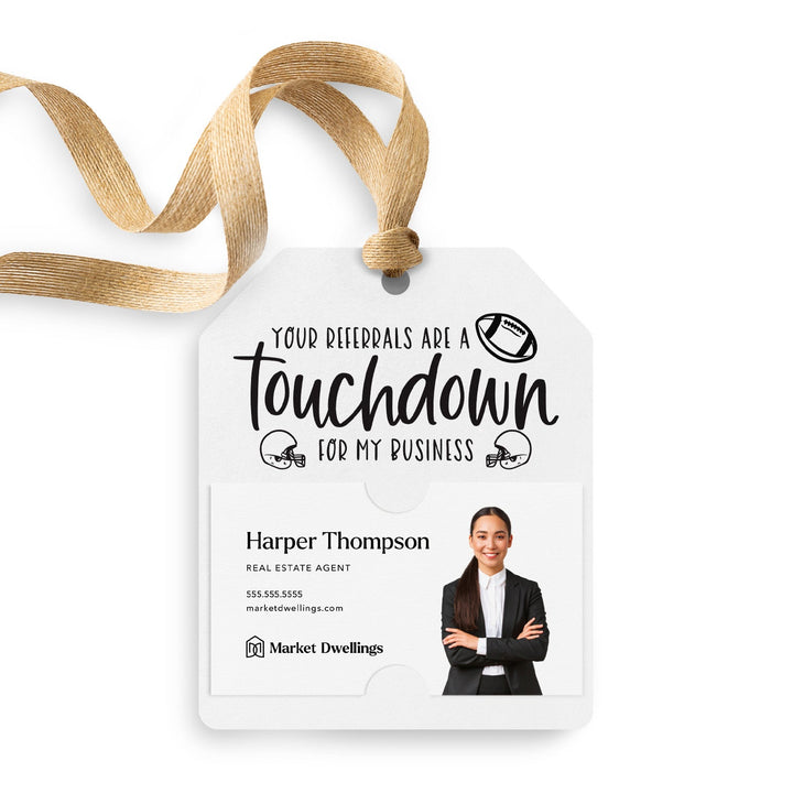 Your Referrals Are A Touchdown For My Business | Football Gift Tags | 78-GT001 Gift Tag Market Dwellings LEMON  