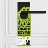You'll Be a Happy Camper Real Estate Door Hangers Door Hanger Market Dwellings