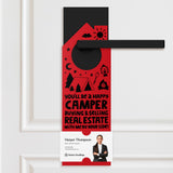 You'll Be a Happy Camper Real Estate Door Hangers Door Hanger Market Dwellings SCARLET 10
