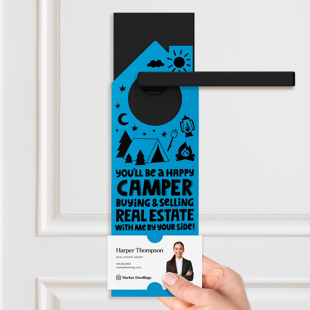 You'll Be a Happy Camper Real Estate Door Hangers Door Hanger Market Dwellings