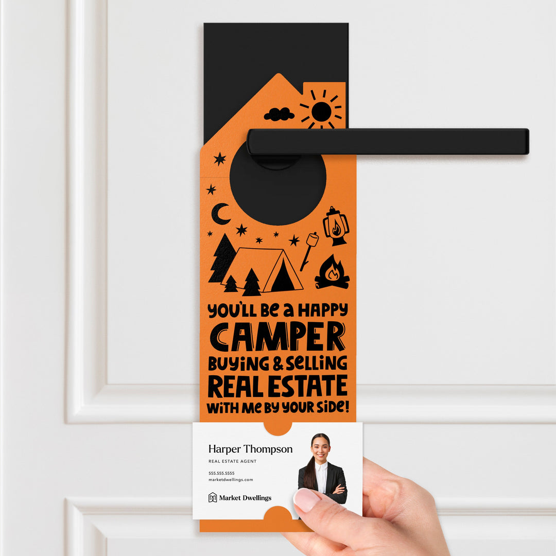 You'll Be a Happy Camper Real Estate Door Hangers Door Hanger Market Dwellings