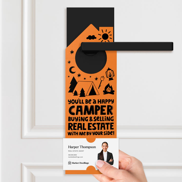 You'll Be a Happy Camper Real Estate Door Hangers Door Hanger Market Dwellings