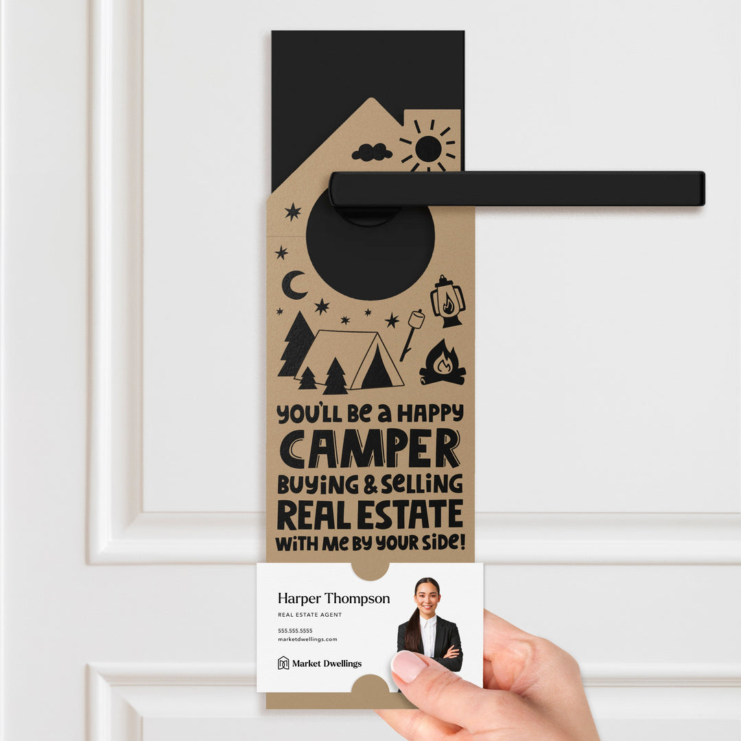 You'll Be a Happy Camper Real Estate Door Hangers Door Hanger Market Dwellings