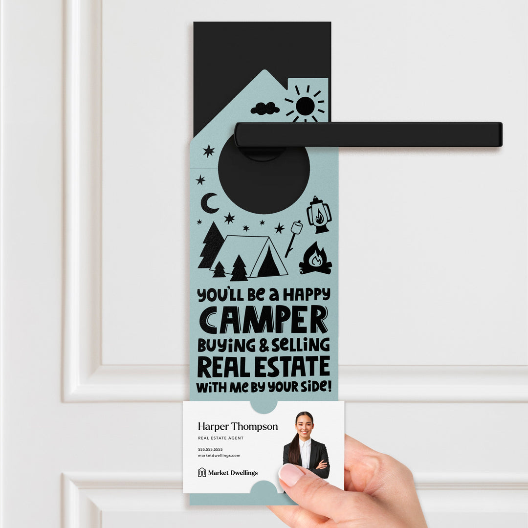 You'll Be a Happy Camper Real Estate Door Hangers