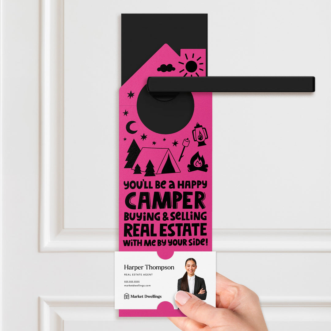 You'll Be a Happy Camper Real Estate Door Hangers Door Hanger Market Dwellings