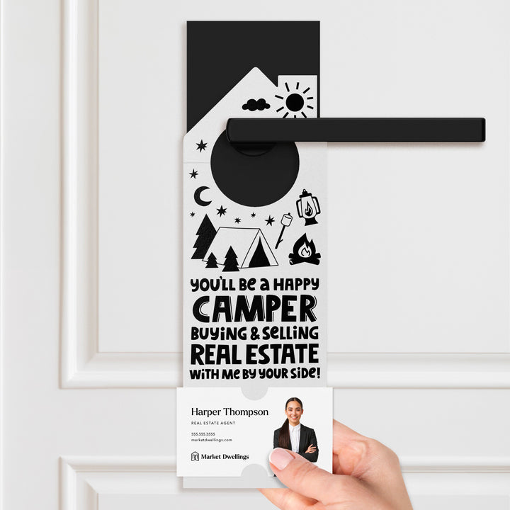 You'll Be a Happy Camper Real Estate Door Hangers Door Hanger Market Dwellings