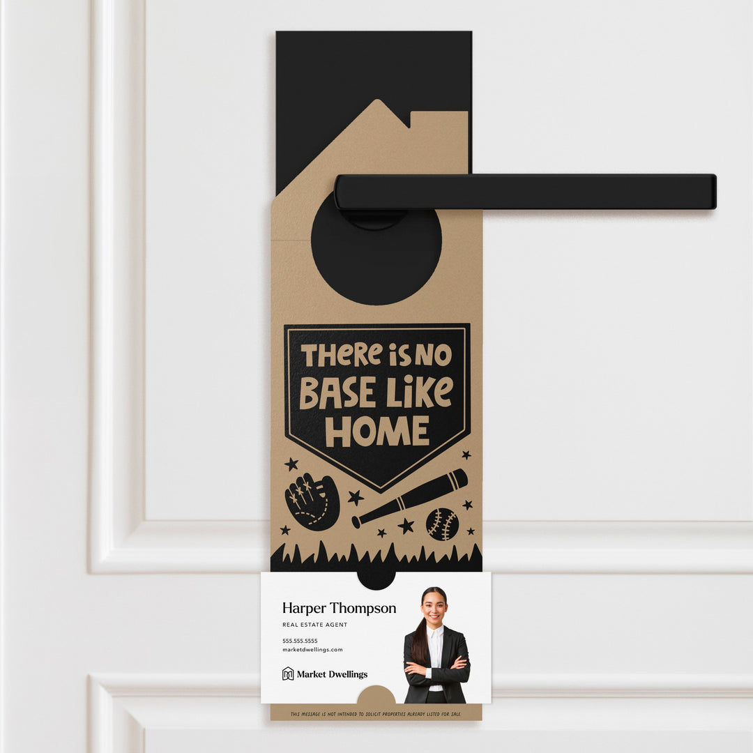 There Is No Base Like Home Door Hangers | Real Estate Baseball | 83-DH002 Door Hanger Market Dwellings LEMON  