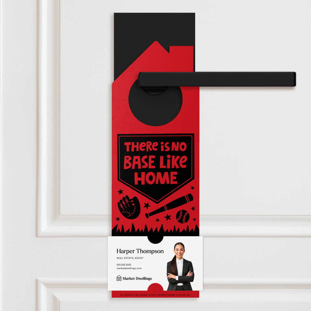 There Is No Base Like Home Door Hangers Door Hanger Market Dwellings SCARLET