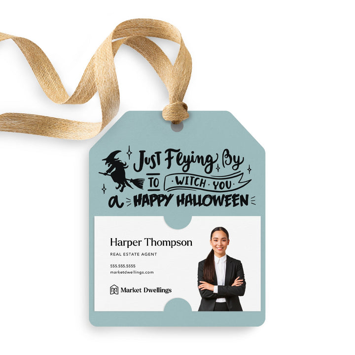 Just Flying By to Witch You a Happy Halloween | Gift Tags Gift Tag Market Dwellings LIGHT BLUE