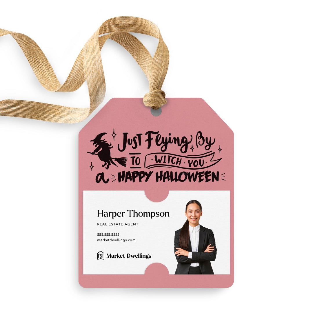 Just Flying By to Witch You a Happy Halloween | Gift Tags Gift Tag Market Dwellings LIGHT PINK